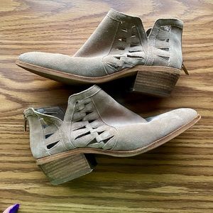 Suede Cutout Ankle Booties